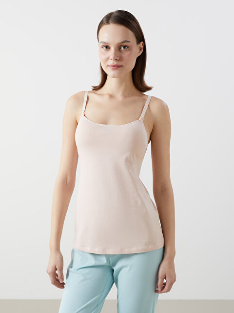 LCW DREAM U Yaka Düz Askılı Hamile Kuplu Atlet - S50221Z8-D0P