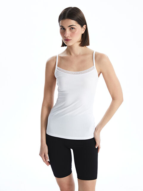 LCW DREAM U Yaka Dantel Detaylı Askılı Kadın Atlet - S50394Z8-FFB