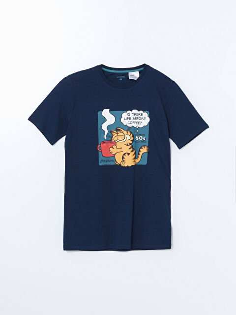 LC WAIKIKI Bisiklet Yaka Garfield Baskılı Erkek Pijama Üst - S50397Z8-VL7