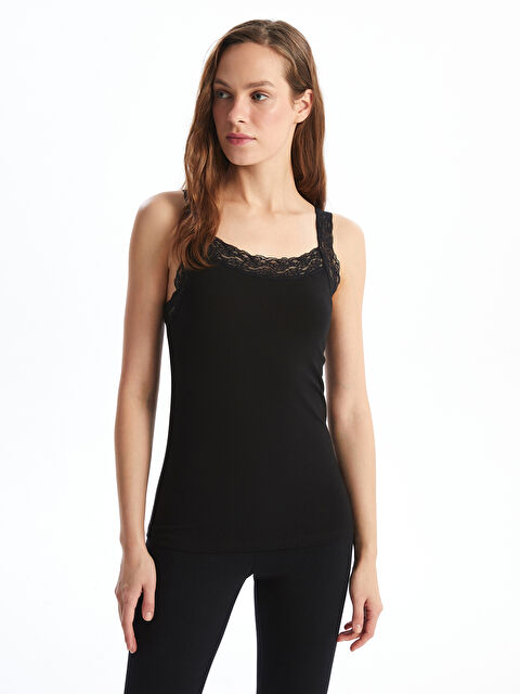 LCW DREAM U Yaka Dantel Detaylı Askılı Kadın Atlet - S50402Z8-CVL