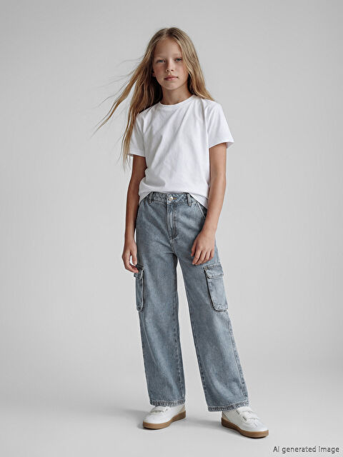 LCW Kids Wideleg Kız Çocuk Jean Pantolon