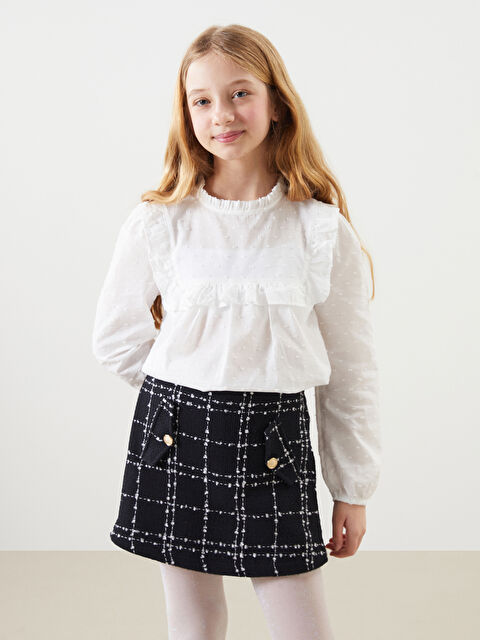 LCW Kids Bisiklet Yaka Dokulu Kız Çocuk Bluz - S50491Z4-R9J