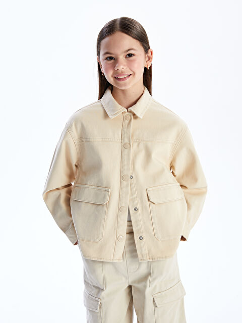 LCW Kids Cepli Kız Çocuk Gömlek Ceket - S50494Z4-RMT