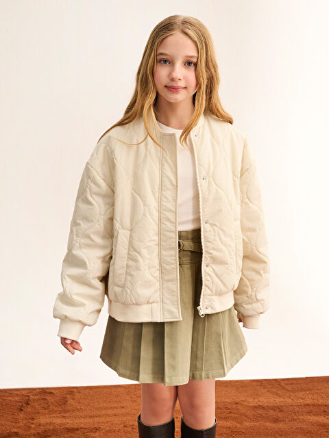 LCW Kids Kapitone Desenli Kız Çocuk Bomber Mont - S50497Z4-FDH