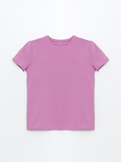 LCW Kids Bisiklet Yaka Düz Penye Kız Çocuk Tişört - S50548Z4-YNL