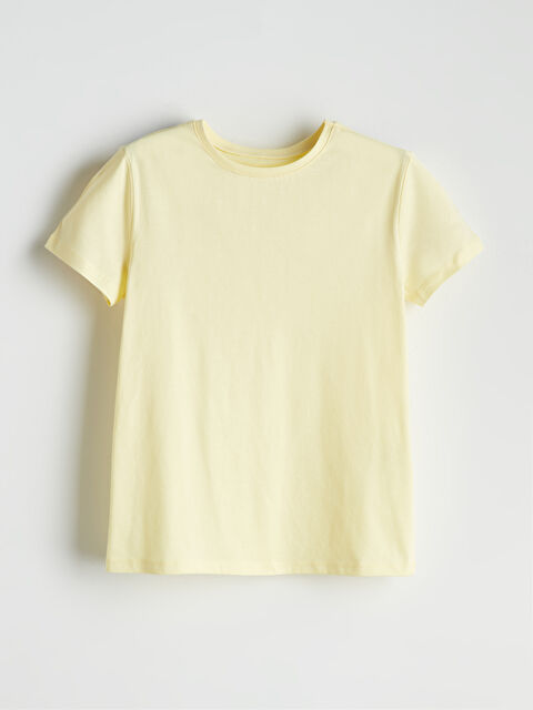 LCW Kids Bisiklet Yaka Düz Penye Kız Çocuk Tişört - S50548Z4-TDB