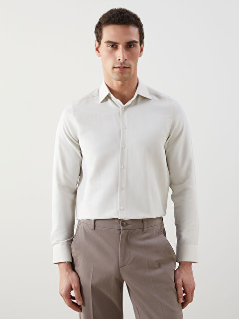 LCW BUSINESS Slim Fit Uzun Kollu Oxford Erkek Gömlek - S50570Z8-CV3