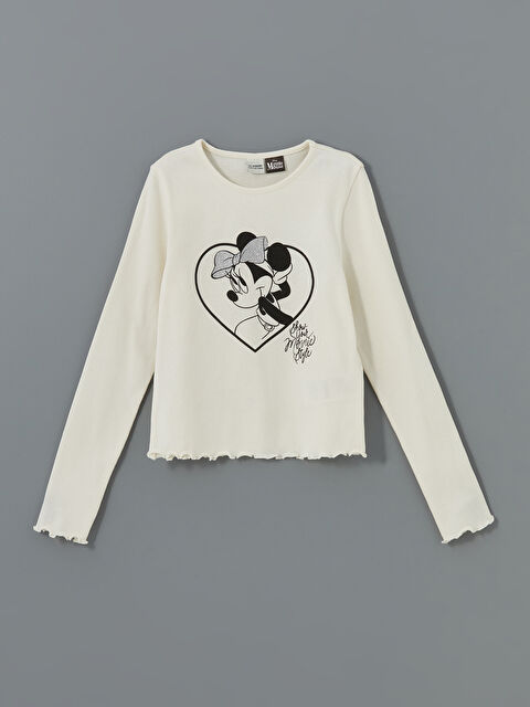LCW Kids Bisiklet Yaka Minnie Mouse Baskılı Kız Çocuk Tişört - S50608Z4-FDH