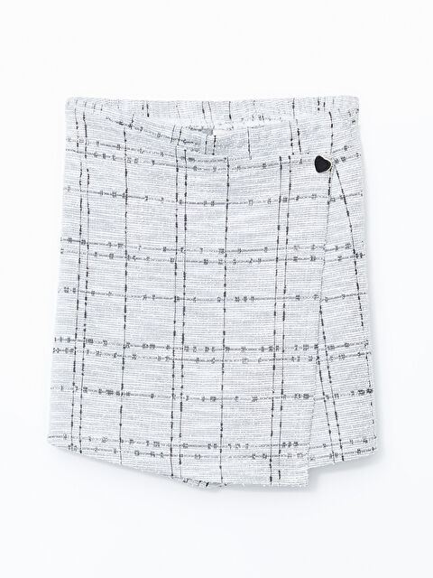 LCW Kids Beli Lastikli Ekose Tüvit Kız Çocuk Şort Etek - S50635Z4-SZ4