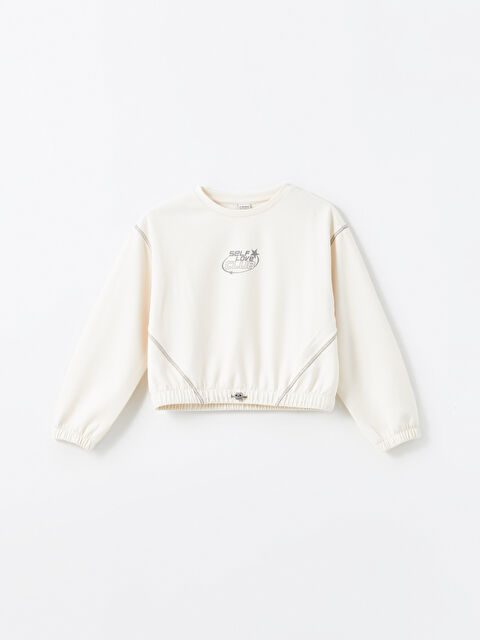 LCW Kids Bisiklet Yaka Soft Touch Kız Çocuk Sweatshirt - S50660Z4-FRC