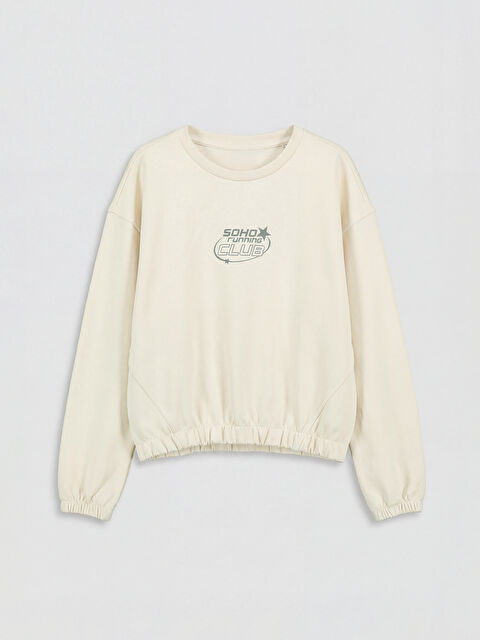 LCW Kids Bisiklet Yaka Soft Touch Kız Çocuk Sweatshirt