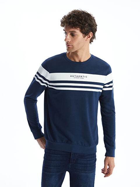 LCWAIKIKI Classic Bisiklet Yaka Erkek Sweatshirt - S50790Z8-DWP