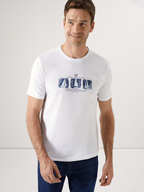 LCWAIKIKI Classic Crew Neck Short Sleeve Printed Combed Cotton Men's T-shirt - S50795Z8-Q6K