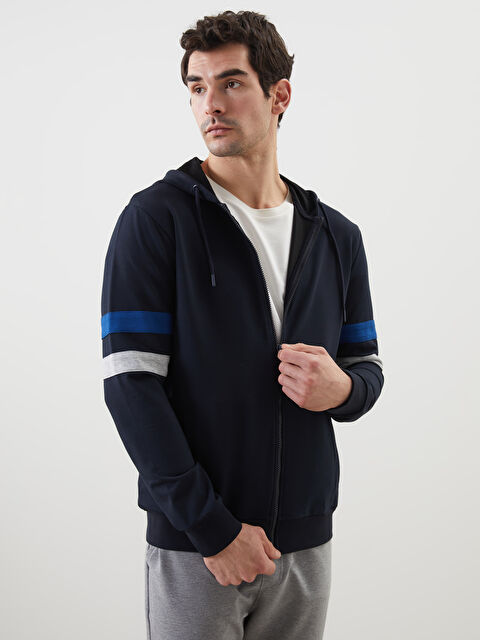 LCWAIKIKI Classic Kapüşonlu Uzun Kollu Erkek Fermuarlı Sweatshirt - S50837Z8-RFH