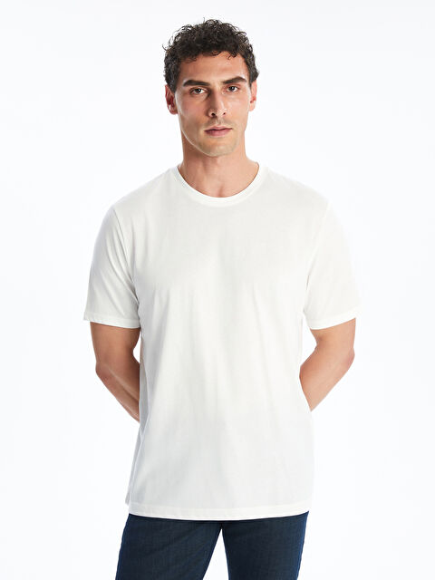 LCWAIKIKI Basic Bisiklet Yaka Penye Erkek Tişört - S50839Z8-EEW