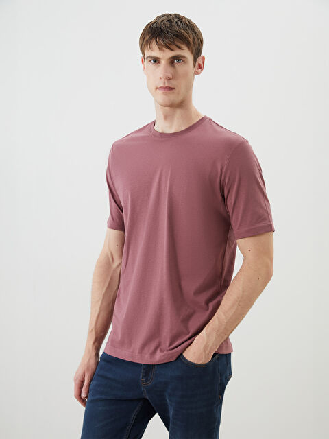 LCWAIKIKI Basic Bisiklet Yaka Penye Erkek Tişört - S50839Z8-H8W