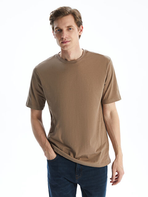 LCWAIKIKI Basic Bisiklet Yaka Penye Erkek Tişört - S50839Z8-MBX