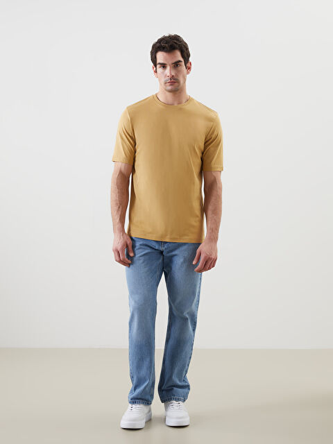 LCWAIKIKI Basic Bisiklet Yaka Penye Erkek Tişört - S50839Z8-YFR