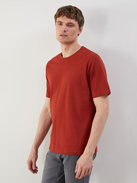 LCWAIKIKI Basic Bisiklet Yaka Penye Erkek Tişört - S50839Z8-YLS