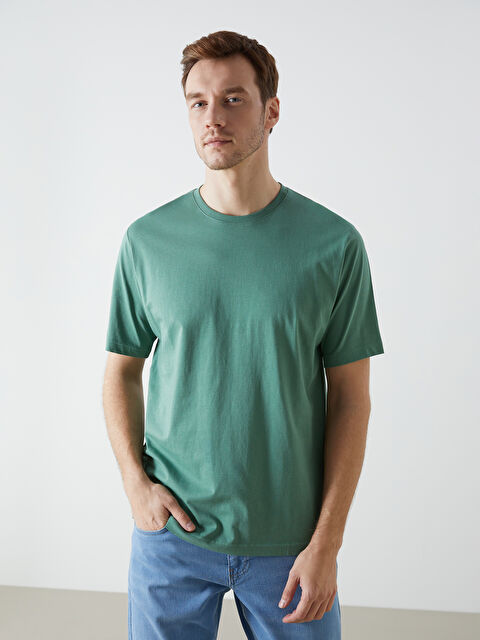 LCWAIKIKI Basic Bisiklet Yaka Penye Erkek Tişört - S50839Z8-YPF