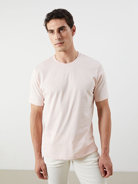 LCWAIKIKI Basic Bisiklet Yaka Penye Erkek Tişört - S50839Z8-ZPD