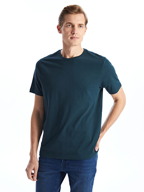 LCWAIKIKI Basic Bisiklet Yaka Penye Erkek Tişört - S50839Z8-QT0