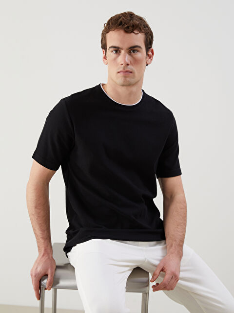 LCWAIKIKI Classic Bisiklet Yaka Kısa Kollu Erkek Tişört - S50840Z8-CVL