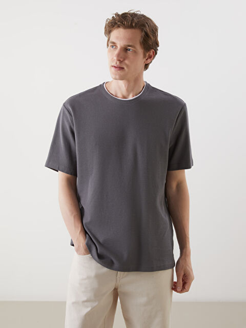 LCWAIKIKI Classic Bisiklet Yaka Kısa Kollu Erkek Tişört - S50840Z8-YP2