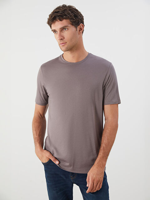 LCWAIKIKI Basic Bisiklet Yaka Penye Erkek Tişört - S50841Z8-VWN