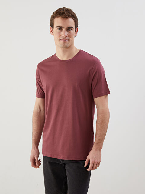 LCWAIKIKI Basic Bisiklet Yaka Penye Erkek Tişört - S50841Z8-YPE