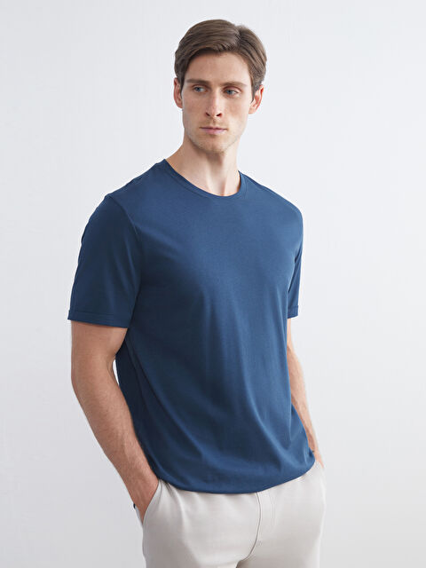 LCWAIKIKI Classic Bisiklet Yaka Penye Erkek Tişört - S50842Z8-8TQ