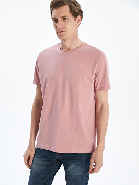 LCWAIKIKI Classic Bisiklet Yaka Penye Erkek Tişört - S50842Z8-R6M