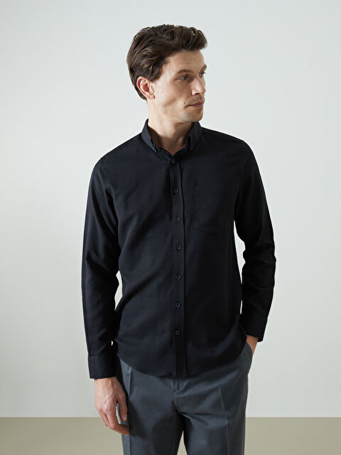 LCWAIKIKI Classic Regular Fit Uzun Kollu Armürlü Erkek Gömlek - S50873Z8-RQL