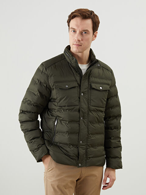 LCWAIKIKI Classic Standart Kalıp Dik Yaka Erkek Şişme Mont - S50897Z8-YBU