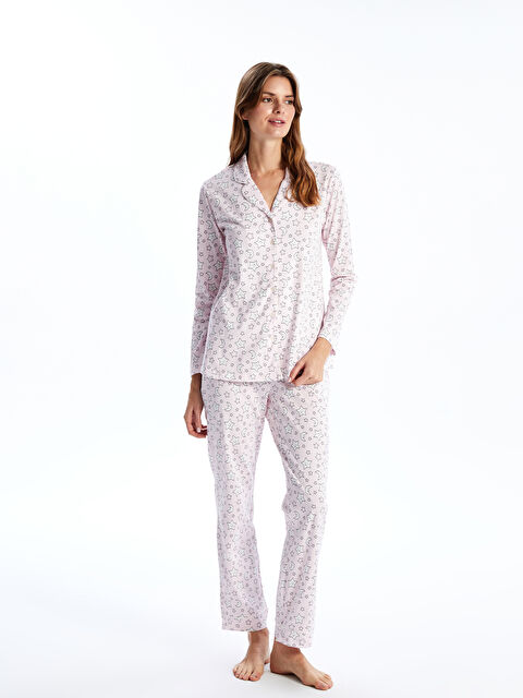 LCW DREAM Gömlek Yaka Desenli Hamile Pijama Takımı - S50957Z8-LT4