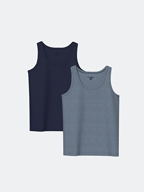 LCW Kids Bisiklet Yaka Erkek Çocuk Atlet 2'li - S50969Z4-LGS