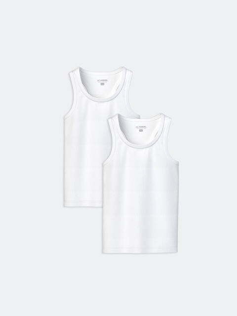 LCW Kids Bisiklet Yaka Erkek Çocuk Atlet 2'li - S50976Z4-JYX