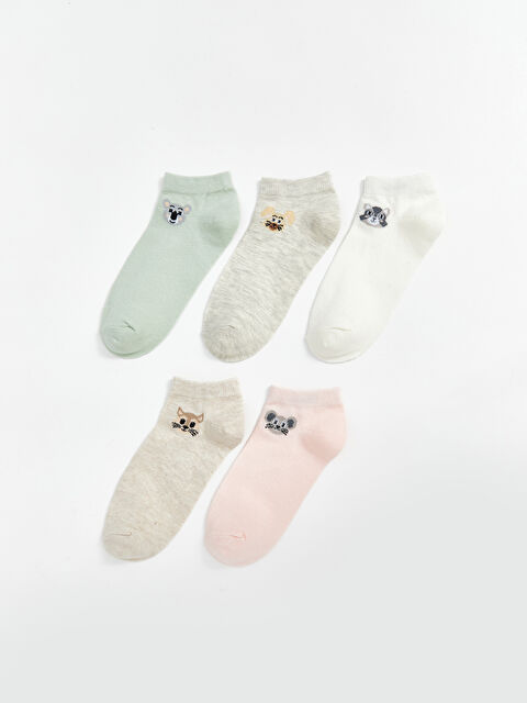 LCW DREAM Baskılı Kadın Patik Çorap 5'li - S51027Z8-FRA