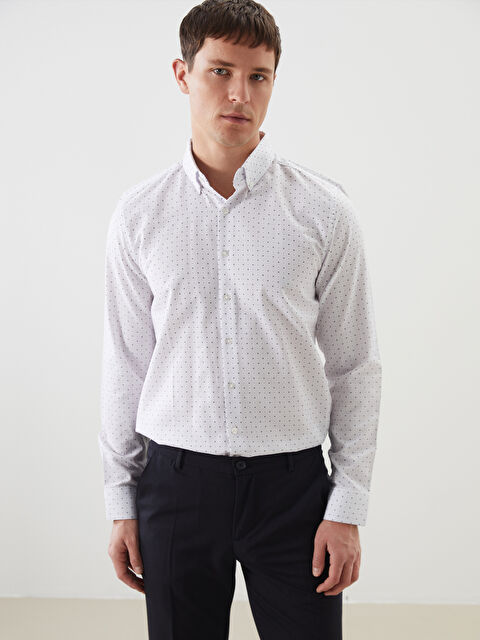 LCW BUSINESS Рубашка Мужская С Длинным Рукавом Стандартного Кроя - S51047Z8-LU7