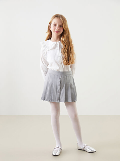 LCW Kids Beli Lastikli Pileli Kız Çocuk Şort Etek - S51057Z4-L8N