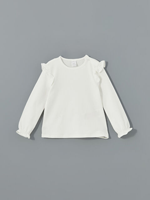 LCW baby Bisiklet Yaka Basic Kız Bebek Tişört - S51067Z1-FDU