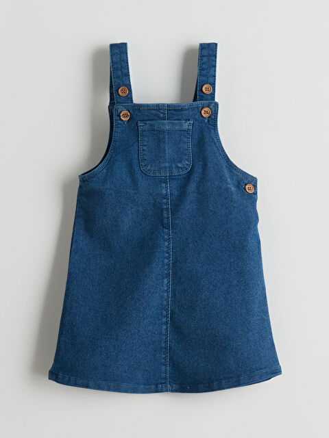 LCW baby Kare Yaka Kız Bebek Jean Elbise - S51068Z1-507