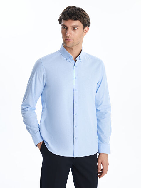 LCWAIKIKI Classic Slim Fit Long Sleeve Oxford Men's Shirt - S51083Z8-CU5