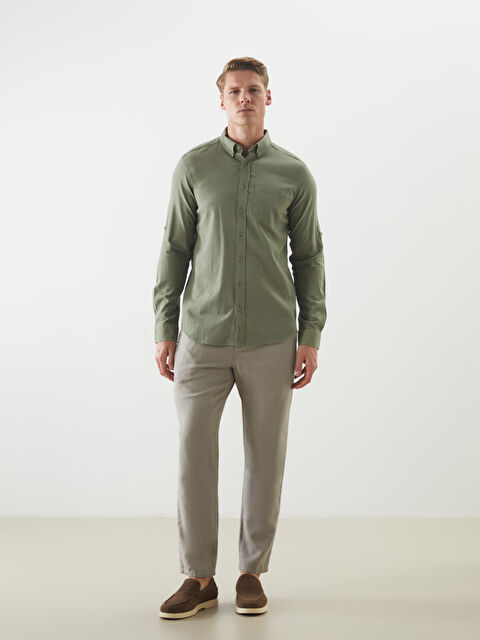 LCWAIKIKI Classic Standart Kalıp Keten Karışımlı Erkek Chino Pantolon - S51104Z8-Z4J