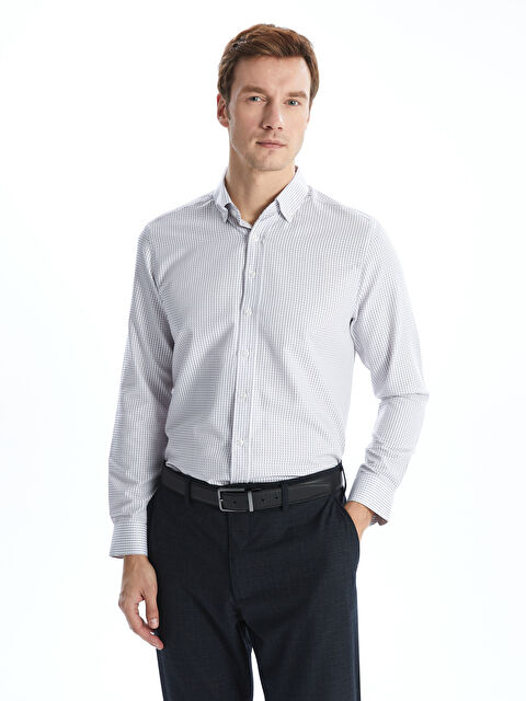 LCW BUSINESS Regular Fit Uzun Kollu Ekose Gabardin Erkek Gömlek - S51120Z8-LMK