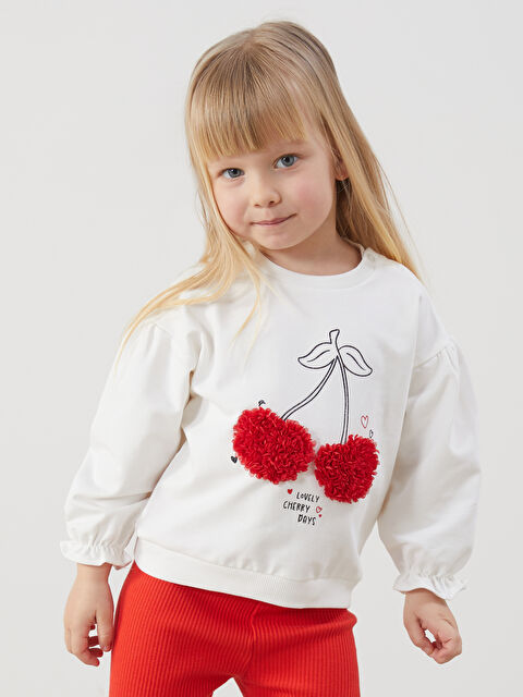 LCW baby Bisiklet Yaka Kız Bebek Sweatshirt - S51122Z1-FDU