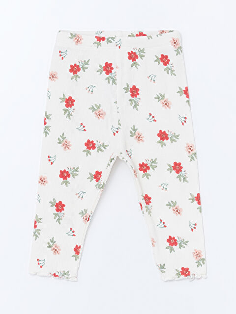 LCW baby Beli Lastikli Çiçekli Kız Bebek Tayt - S51266Z1-LRA