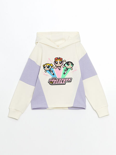 LCW Kids Kapüşonlu Powerpuff Girls Baskılı Uzun Kollu Kız Çocuk Sweatshirt - S51271Z4-FDH