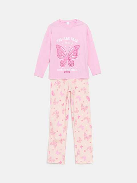 LCW Kids Bisiklet Yaka Kız Çocuk Pijama Takımı - S51280Z4-QY7