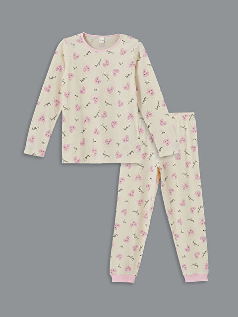 LCW Kids Bisiklet Yaka Kız Çocuk Pijama Takımı - S51283Z4-LRB